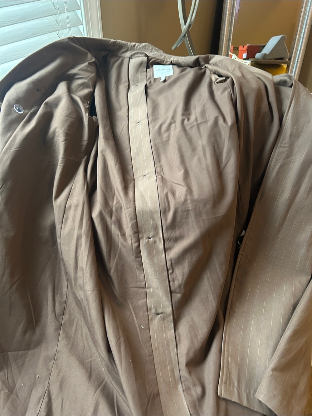 Avec Les Filles Brown Double-Breasted Belted Trench Coat - Picture 9 of 11